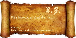 Mirkovics Zalán névjegykártya
